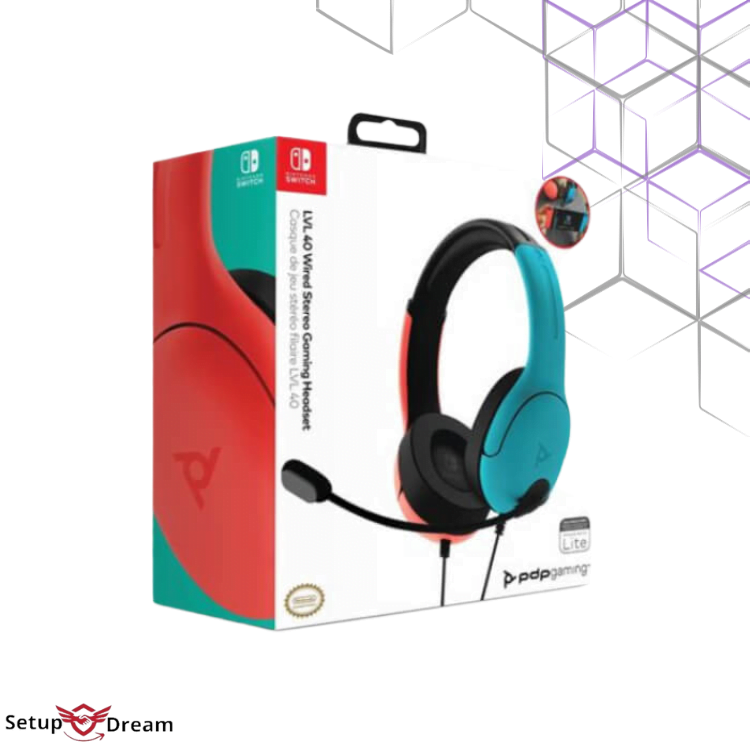 Casque filaire Gaming pour Nintendo Switch Bleu et Rouge