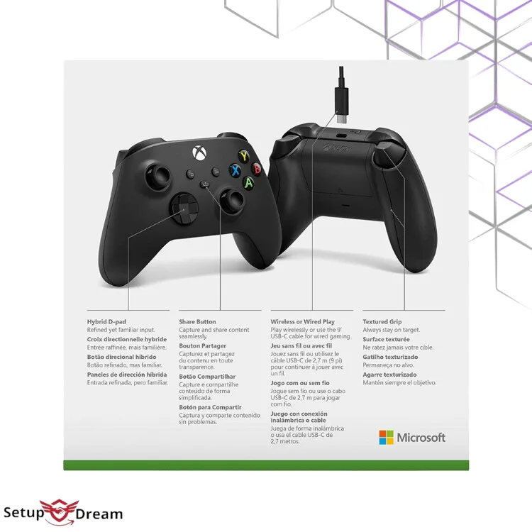 Manette Originale Compatible Xbox Series Et PC – Noir - Vue 4