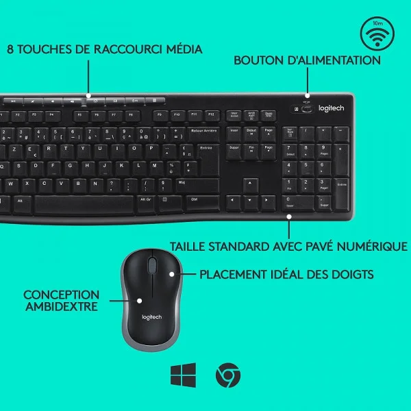 Logitech MK270 Wireless Combo - Vue 6