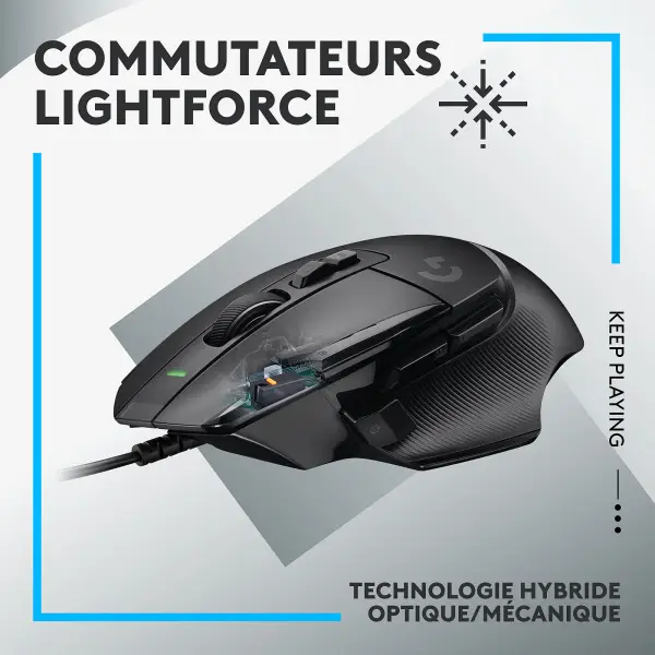 Logitech G G502X Noir | Prix Maroc - Vue 3