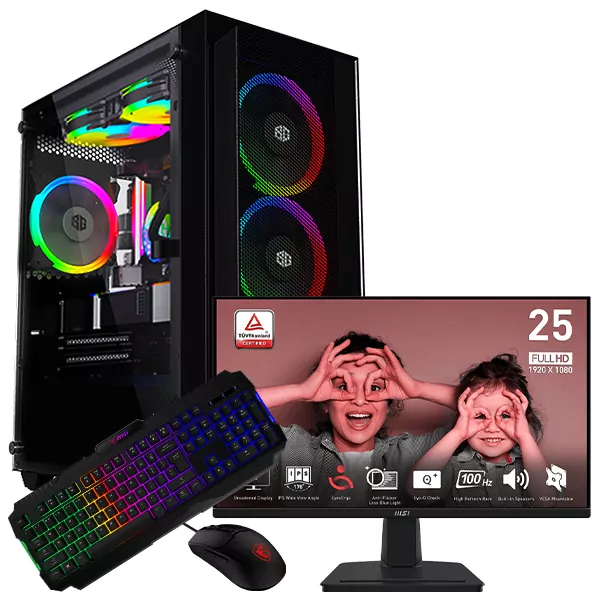 SETUP GAMER R3 3100-RX 580 + CL25FF + HPG200