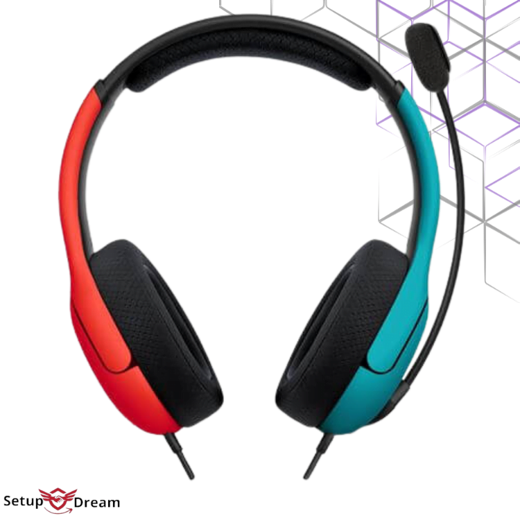 Casque filaire Gaming pour Nintendo Switch Bleu et Rouge - Vue 5
