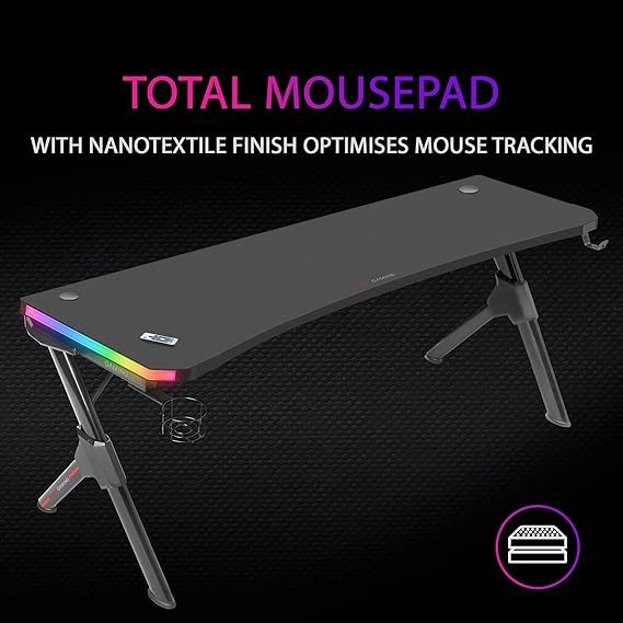 Bureau Gaming RGB – Mars Gaming MGDXLRGB – NOIR | Prix Maroc - Vue 5