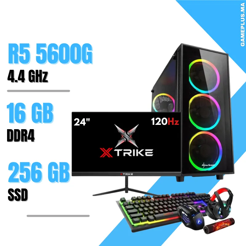 Setup Complet PC Gamer Ryzen 5 5600G / 16GB / 256GB SSD