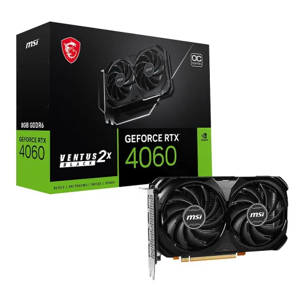 MSI GeForce RTX 4060 VENTUS 2X BLACK OC 8Go GDDR6