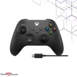 Manette Xbox sans fil Carbon Noir avec Câble USB-C pour PC, Xbox Series X/S/One 2