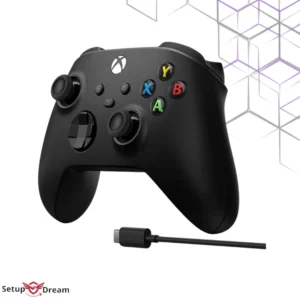 Manette Xbox sans fil Carbon Noir avec Câble USB-C pour PC, Xbox Series X/S/One