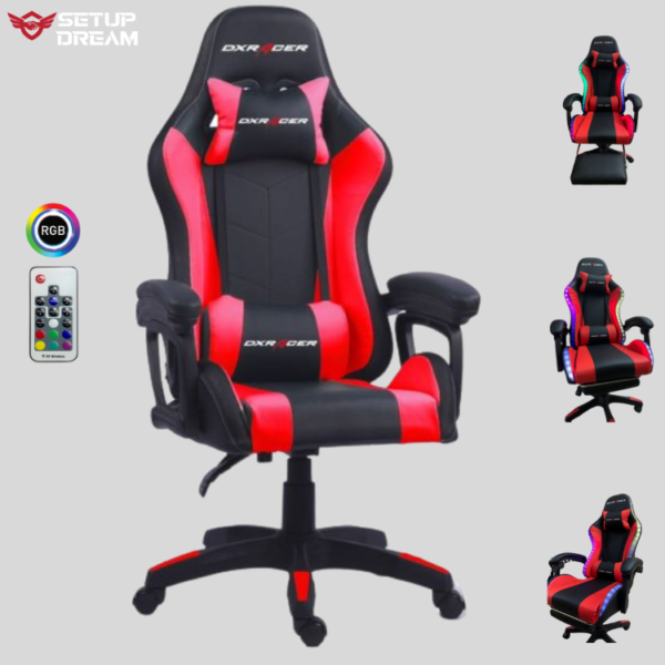 Chaise Gamer DXRacer Rouge avec RGB 1