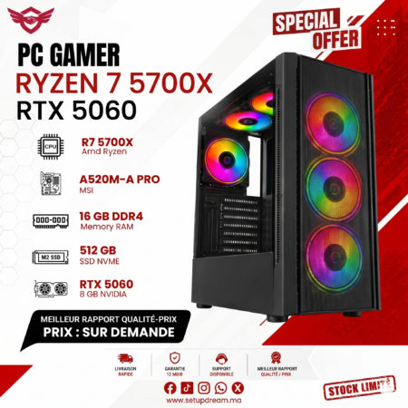 PC Gamer Ryzen 7 5700X + RTX 5060